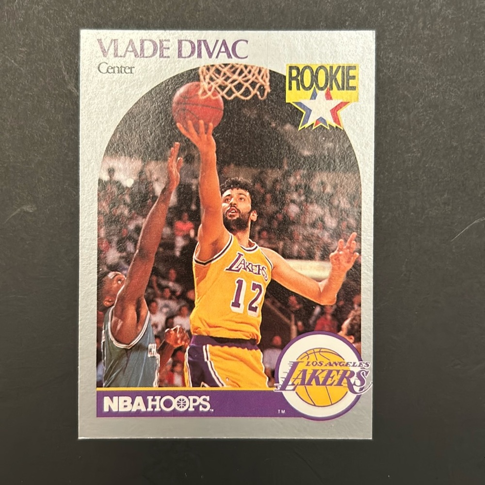🏀3/$10. Bundle & Save. Vlade Divac. Rookie Card. 1990 NBA Hoops. Card # 154